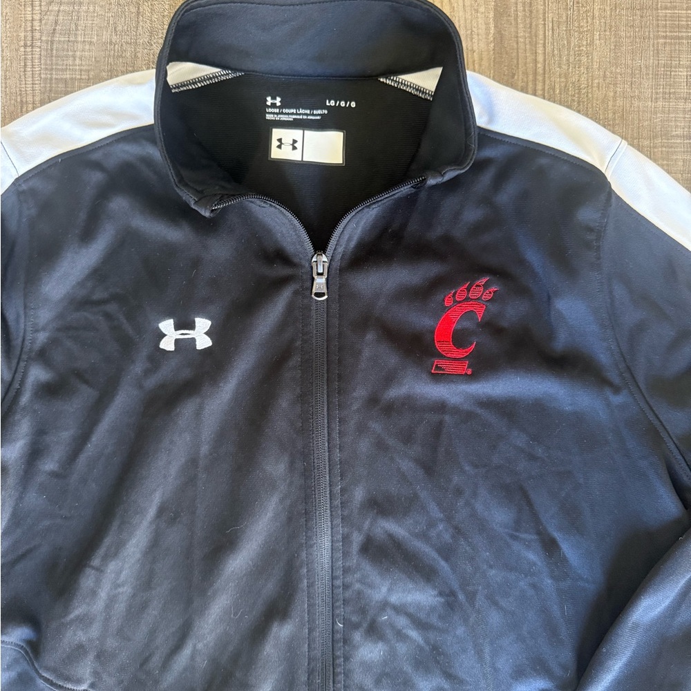 Cincinnati Bearcats Jacket Mens Large Black Full Zip Full Zip Under Armour